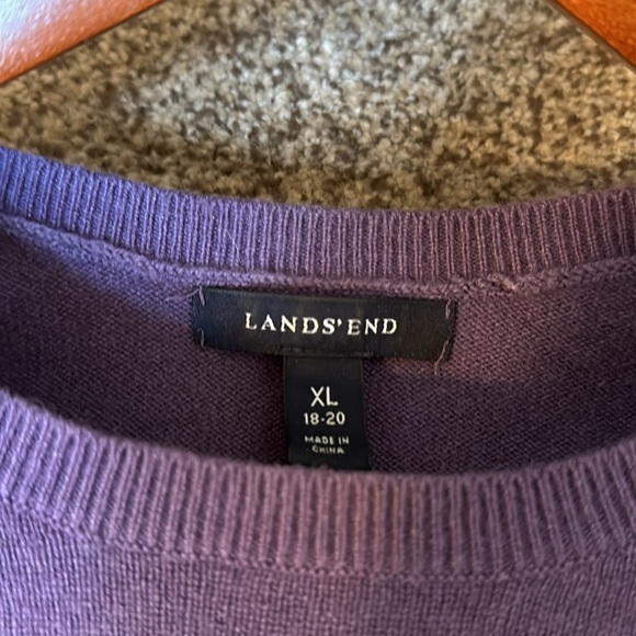 100% Cashmere Purple Lands End Women’s Sweater Size XL - Picture 2 of 10